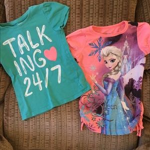 Frozen and Talking 24/7 girls size 5 shirts