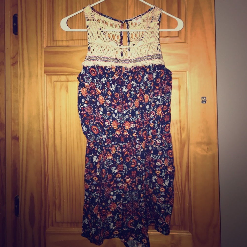 NWOT floral/lace romper
