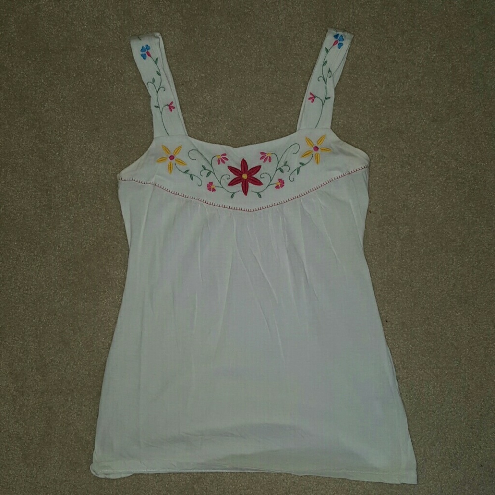Sweeties embroidered floral tank