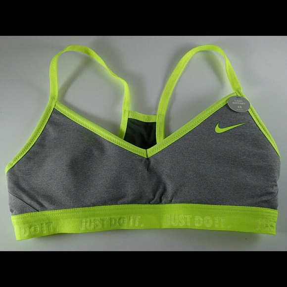 Nike Tops - ❌SOLD❌ Nike Grey/Neon Light Support Sports Bra XS - NWT