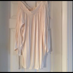 Off shoulder tunic in cream