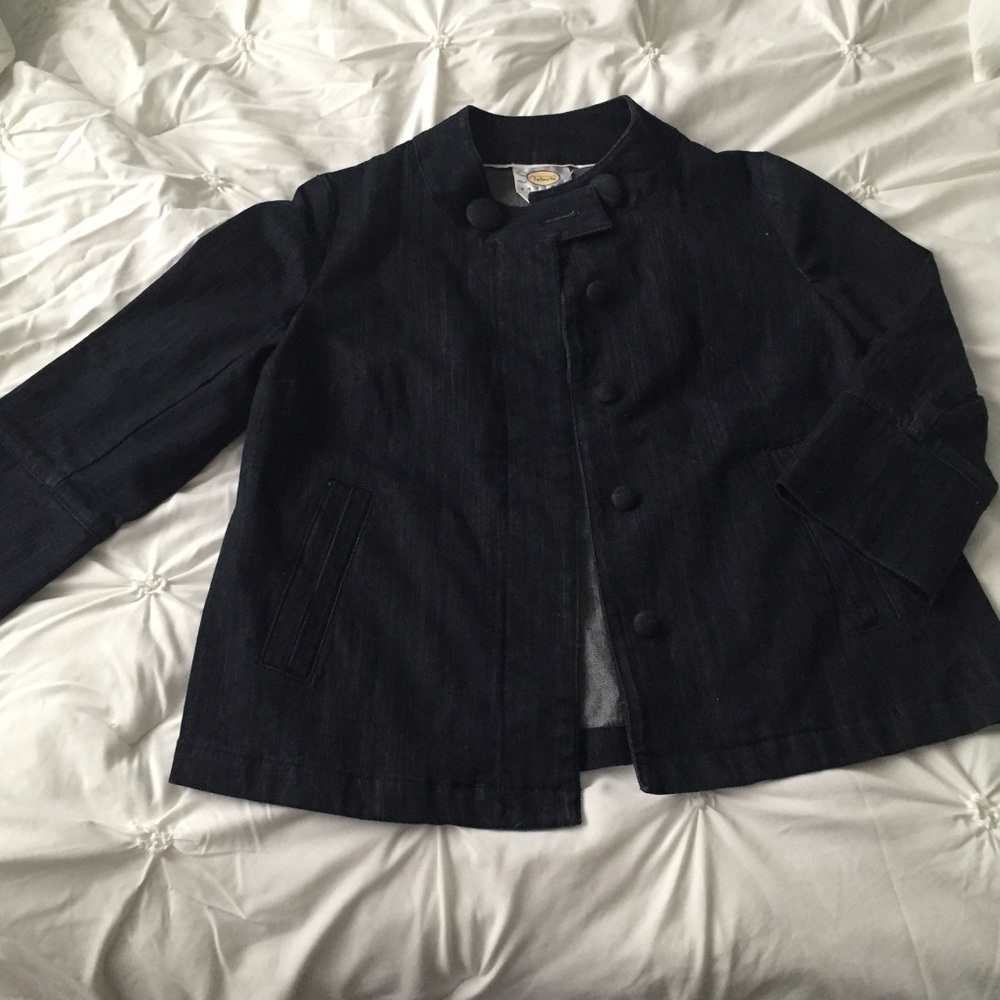 Talbots Jean Jacket Coat Dark Blue Denim