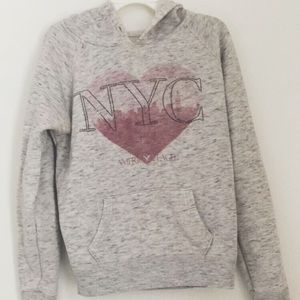 Grey and Pink American Eagle Hoodie