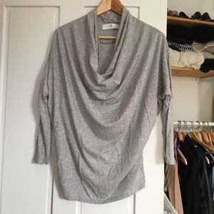 Grey Blouse with a nice Drape neckline