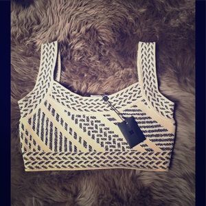 BCBG Max Azria Crop Top Bralet Striped XS NWT $158