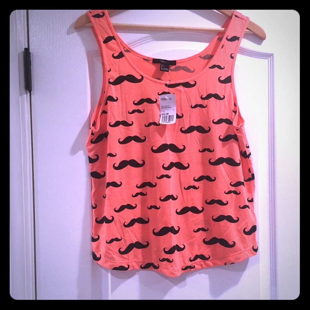 Forever 21 Mustache crop top