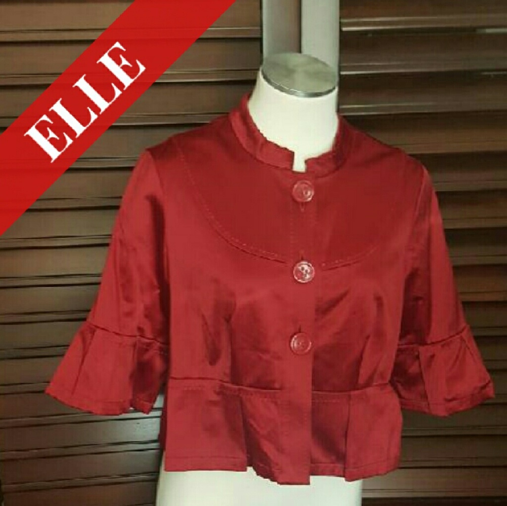 ELLE Red Crop Top Jacket