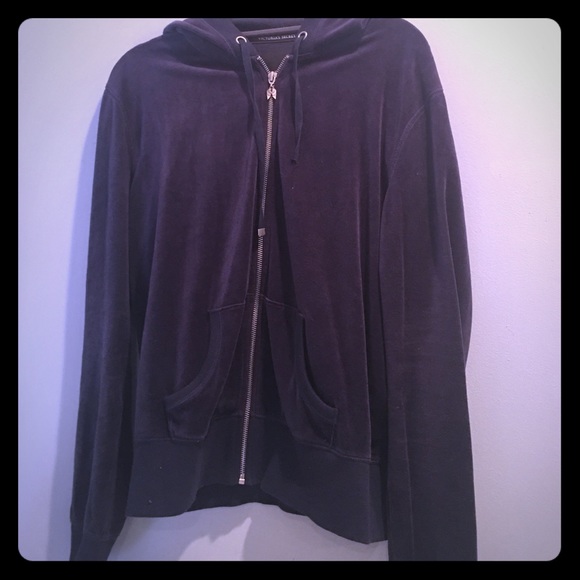 Vintage Victoria secret hood velour -navy- - Picture 3 of 7
