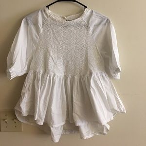 White lace peplum top