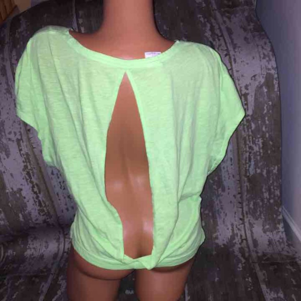 NWOT open back vs pink shirt