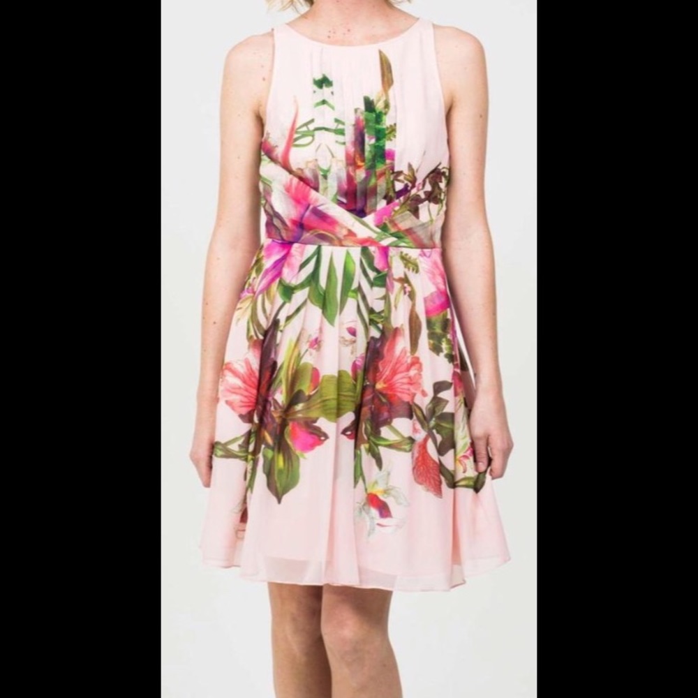 Ted Baker Pink "Carlii" Orchid Floral Dress