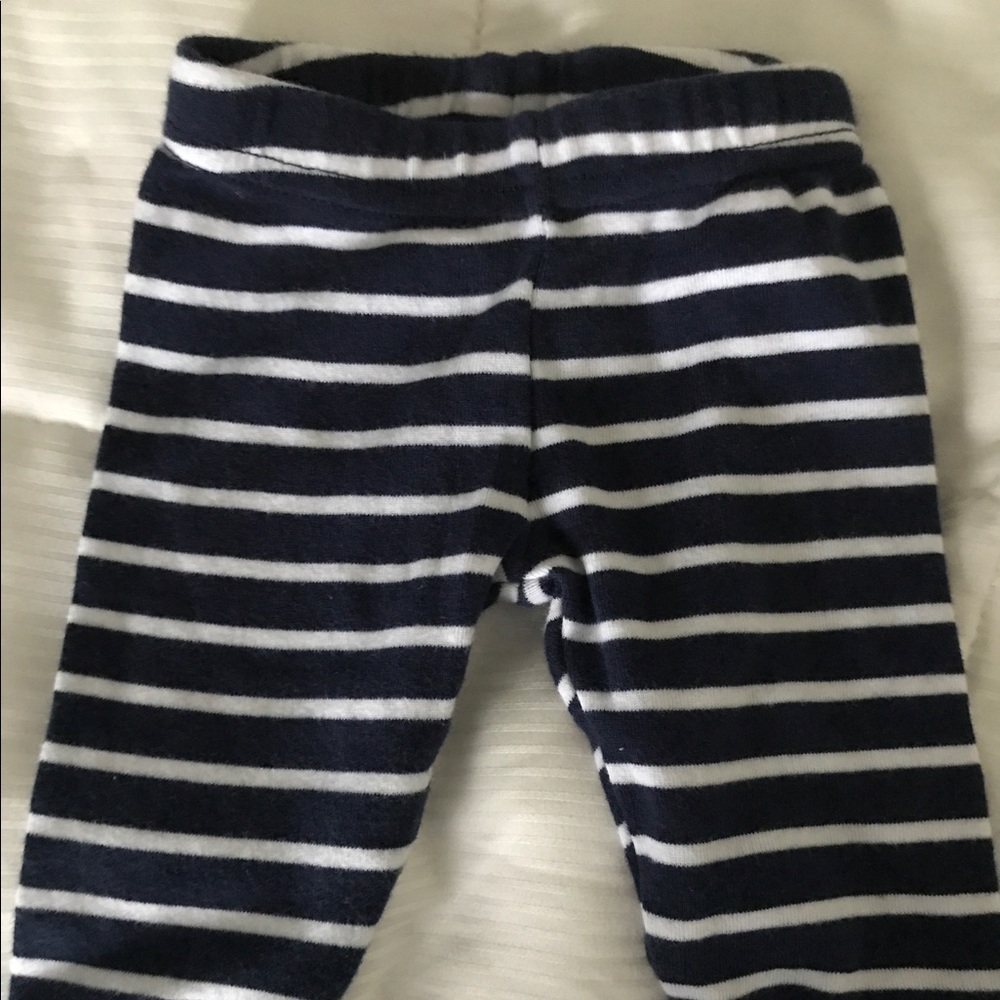 Never worn! Blue/white striped pants for baby!