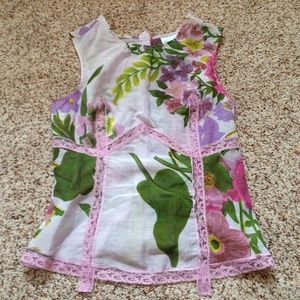 Tracy Reese Floral Tank, Sz 2, silk blend