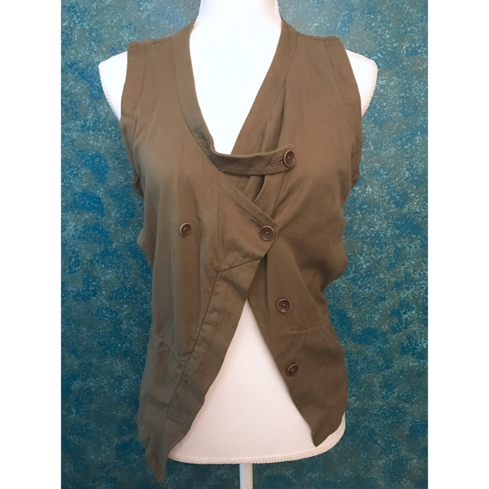 Humanoid Olive Green Asymmetrical Vest