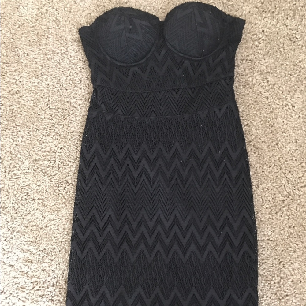 Material Girl Black Strapless Dress