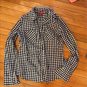 Merona xs checkered button up