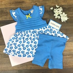 ! NWT Blue And White Cutie Pie 2 Piece Set, 6-9M