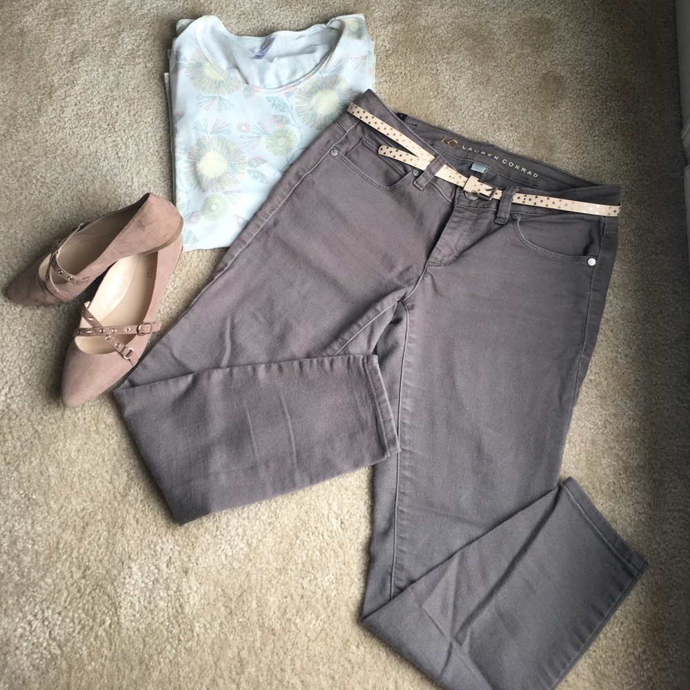Lauren Conrad ankle jeans olive/gray size 4