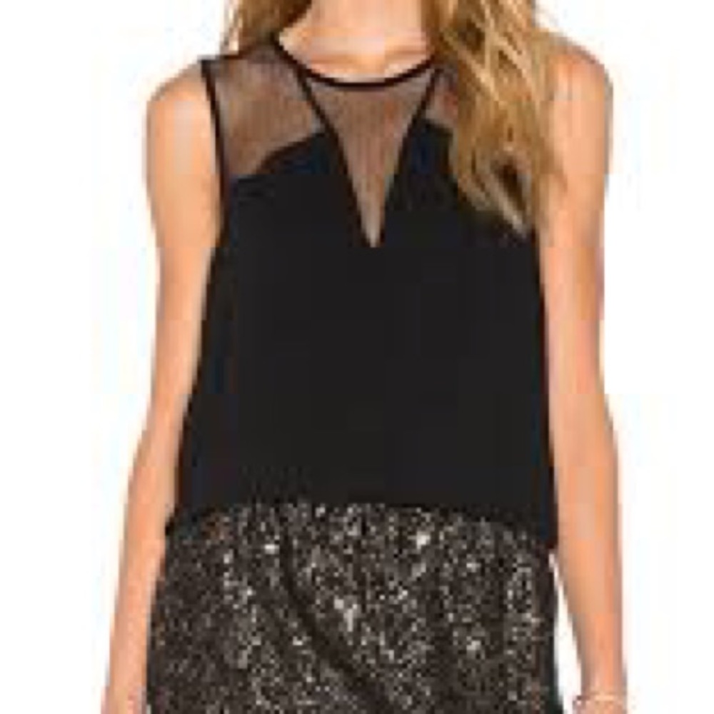 IKKS PARIS sheer mesh top
