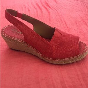 Clarks Red Espadrille Slingback