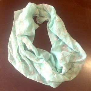 Light, teal infinity scarf