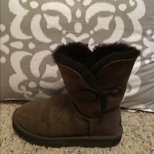 Brown medium height Bailey Button Uggs