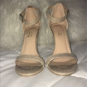 Glaze gold sparkly heels