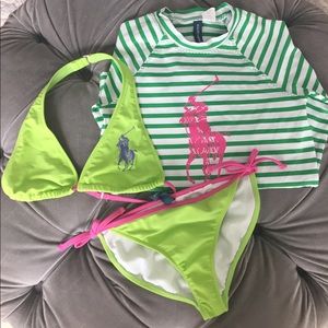 Ralph Lauren girls bikini with rash vest