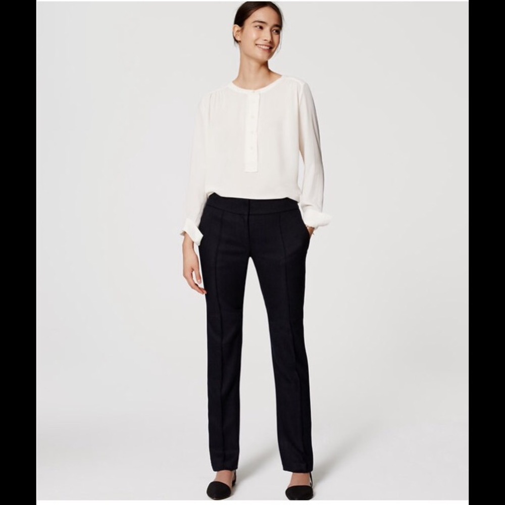 Ann Taylor Loft Herrington pintucked Marisa pants