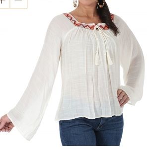 Wrangler Peasant Blouse- NWT