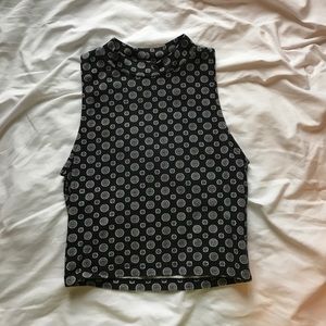 High neck black crop top!