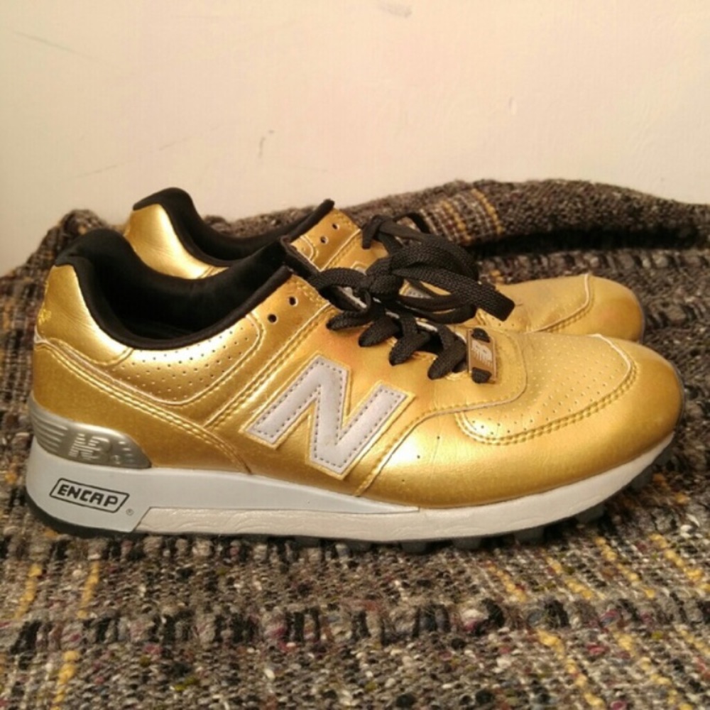 New balance gold sneakers!