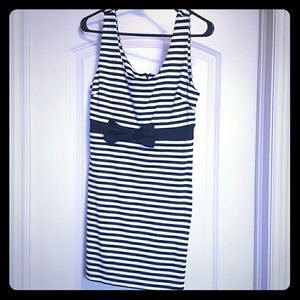 Black striped mini dress