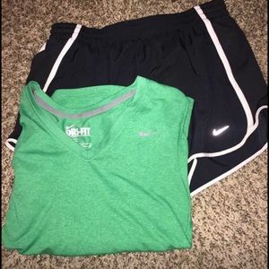 Nike shorts size med. & Nike shirt size extra sm.