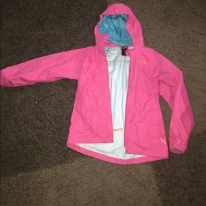 Pink NorthFace rain jacket