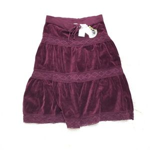 Juicy Couture Suspicion Crochet Velour Skirt