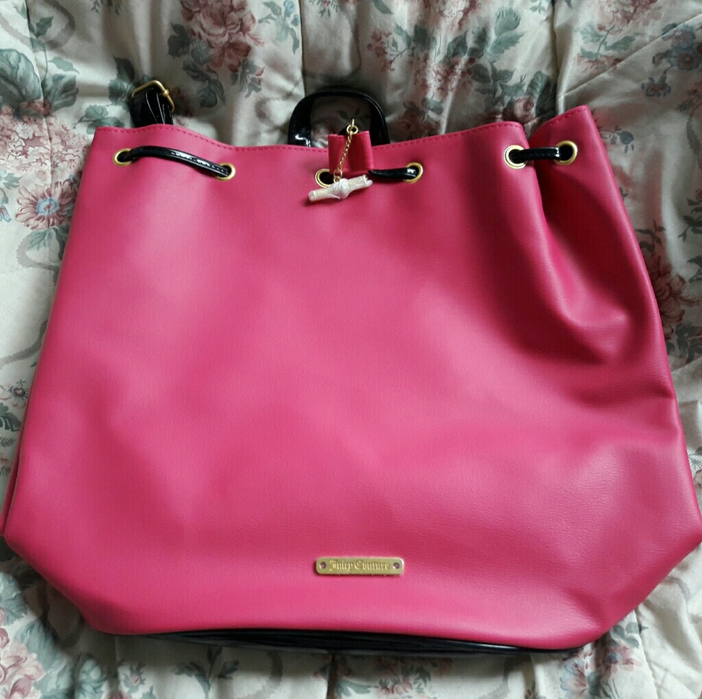 Juicy couture pink drawstring bling bowl backpack