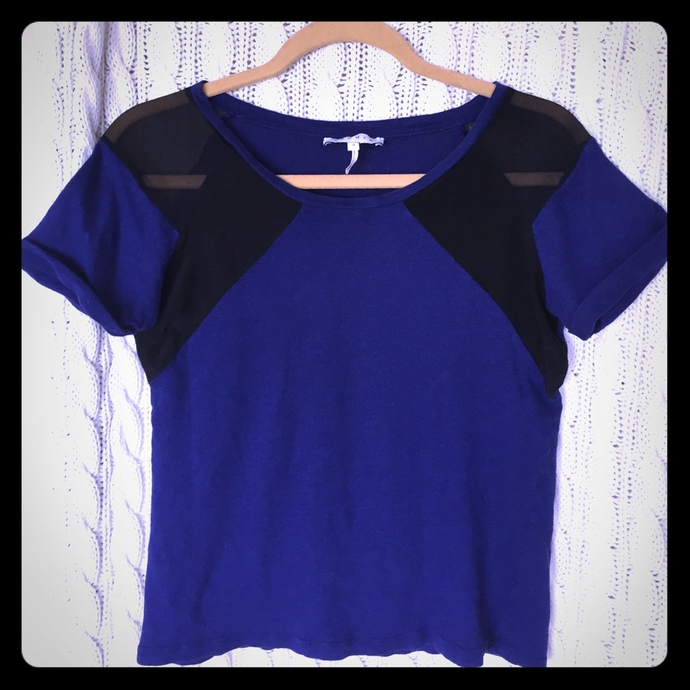 Sandro cobalt and black top Size 2