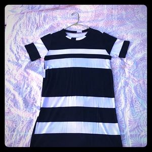 Black and White Stripped Short Summer Dress Sz S