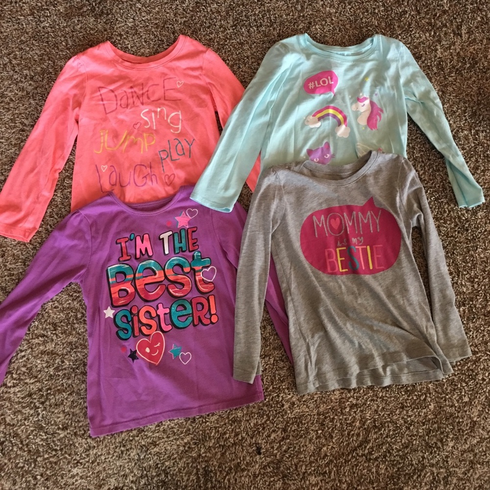 Set of 4 girls long sleeve shirts