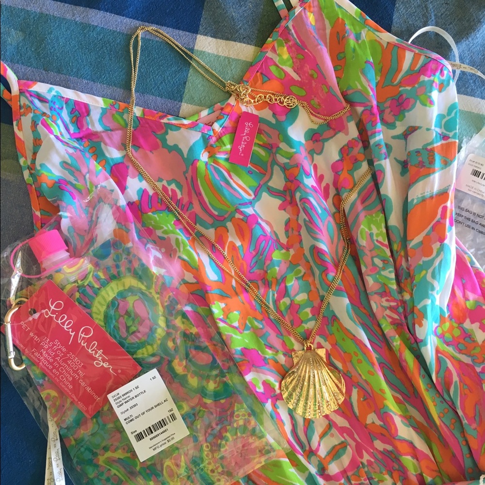 Lilly Pulitzer LOT! Necklace romper bottle BNWT!