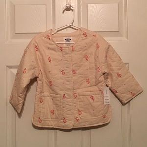 Old Navy Jacket-cream with coral flower print