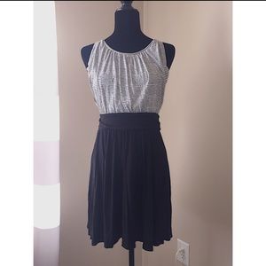 LOFT Cotton Stretch Striped Dress