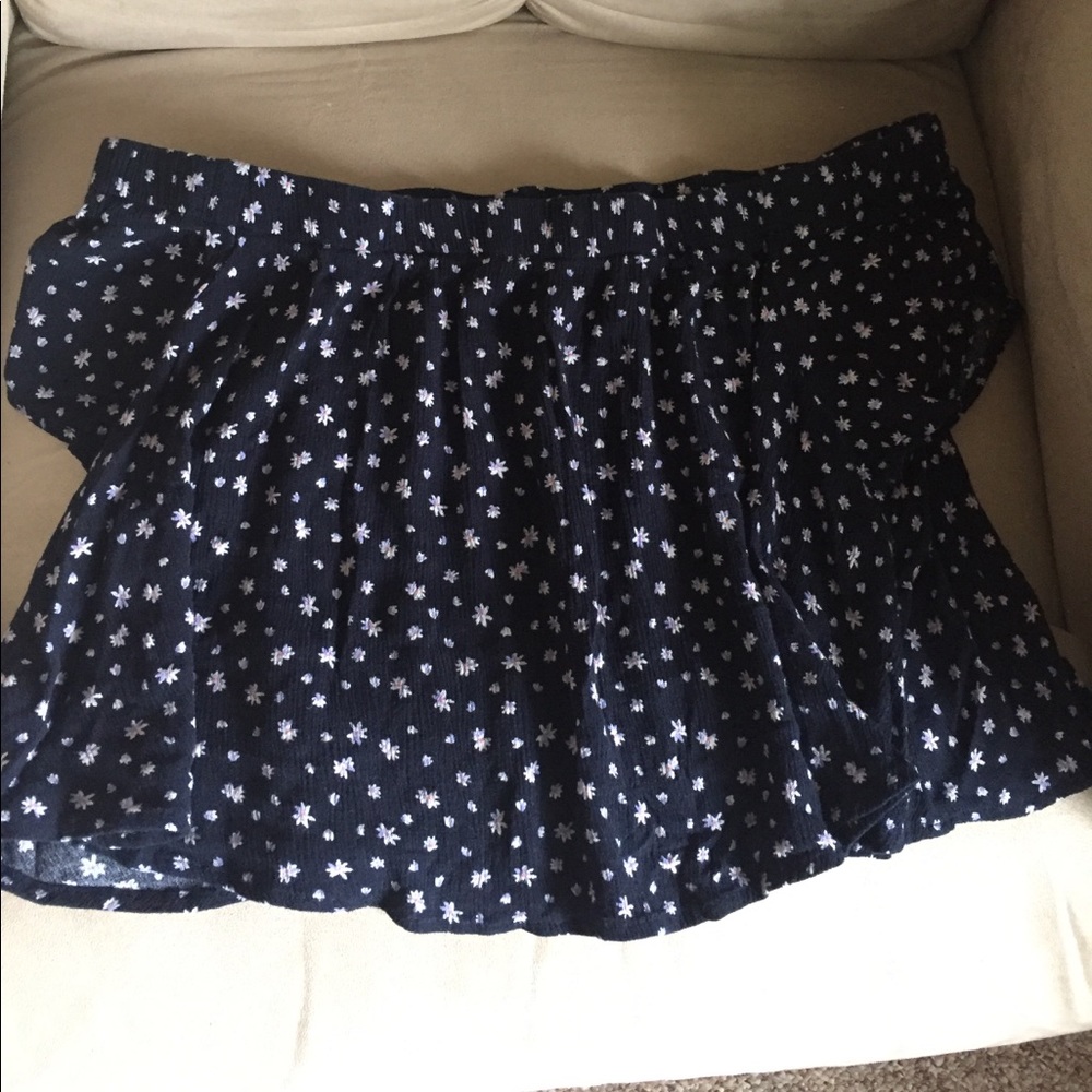 Cotton on off shoulder navy blue floral