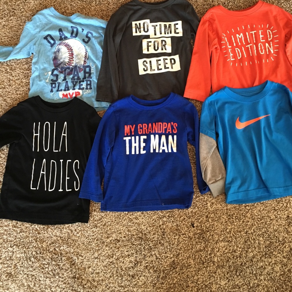Set of 6 boys 3t long sleeve shirts