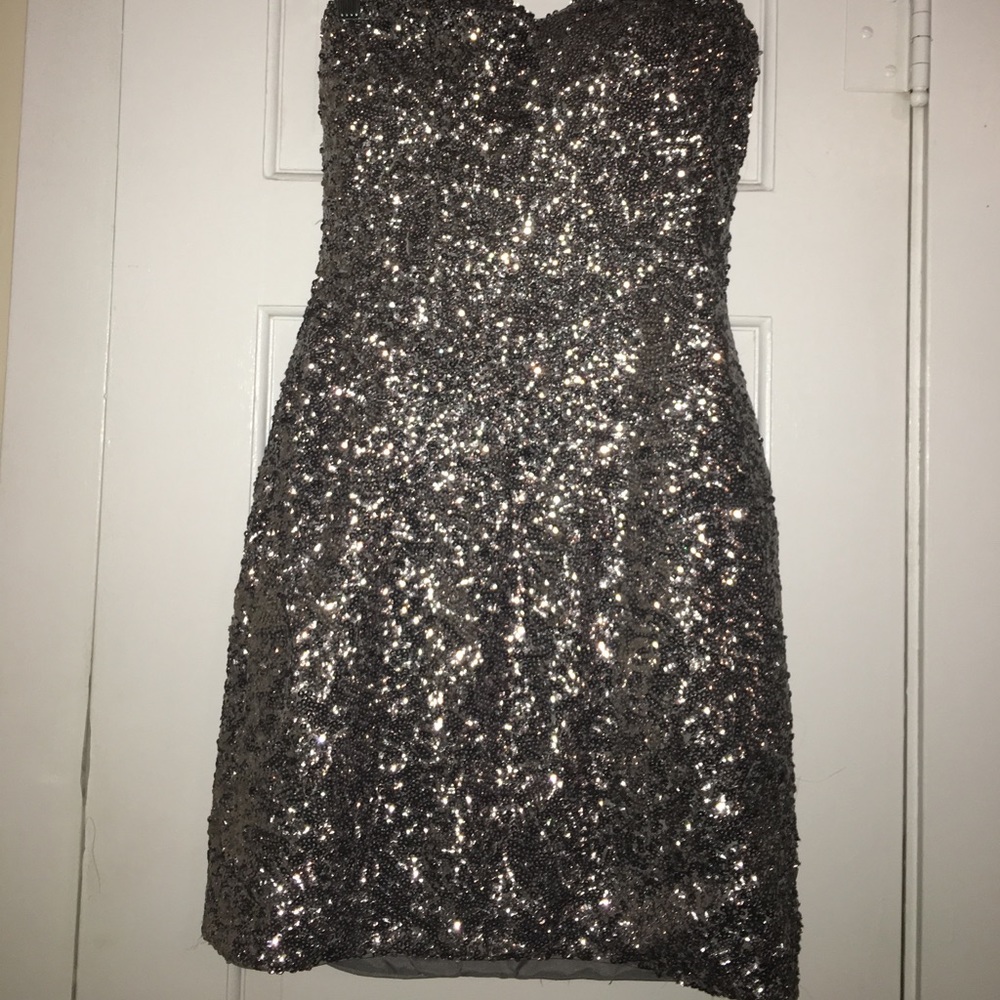 Grey party dress.