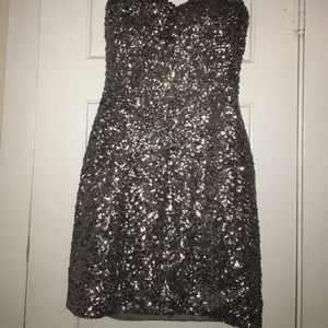 Grey party dress.