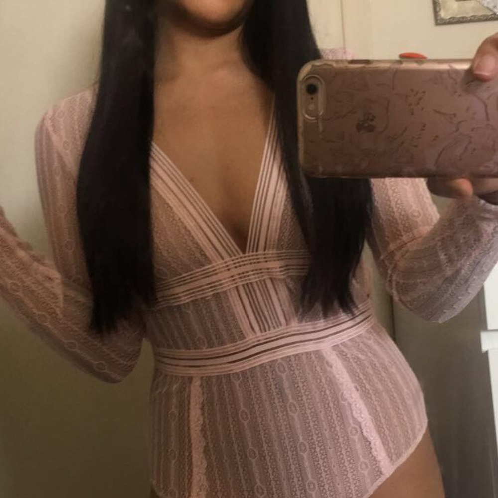 Lace open back bodysuit