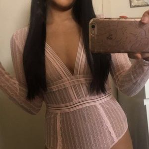 Lace open back bodysuit