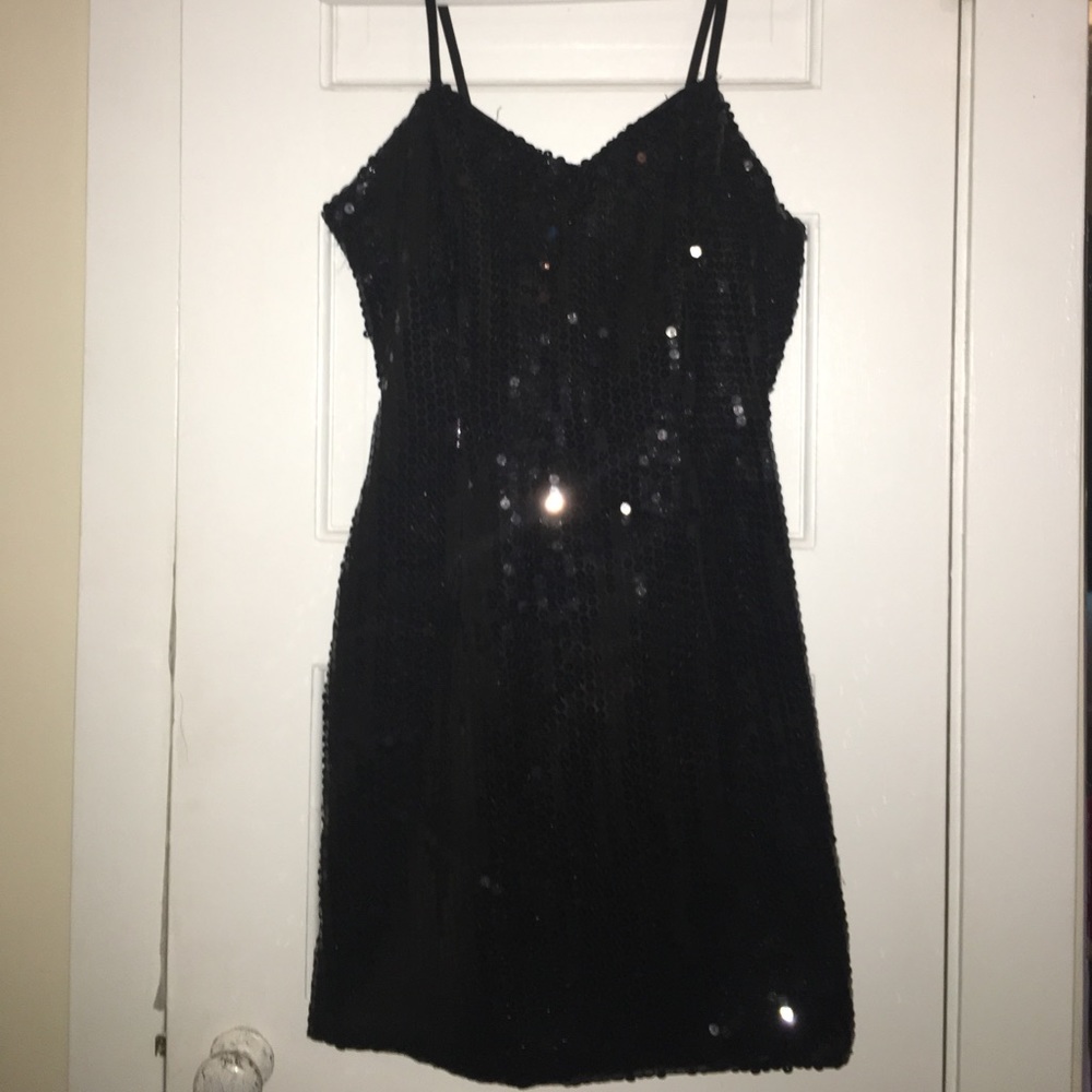 Spaghetti strap party dress.